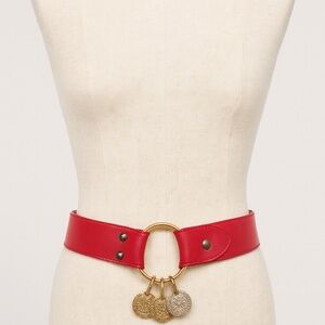 Adrienne Vittadini Red Belt with Gold Details